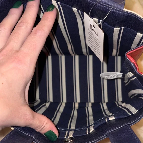 Harrods Red, Navy & Cream Union Jack Tote with Matching Card Holder - Picture 4 of 6